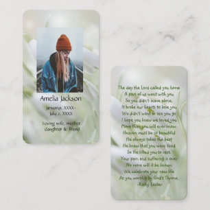 Carte de prière commémorative Snowdrops Fleurs de 