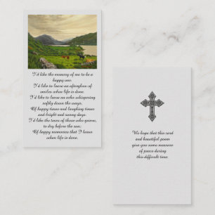 Carte de prière commémorative Sympathy