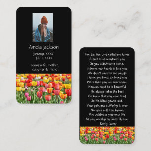 Carte de prière commémorative Tulipes Fleurs de ja
