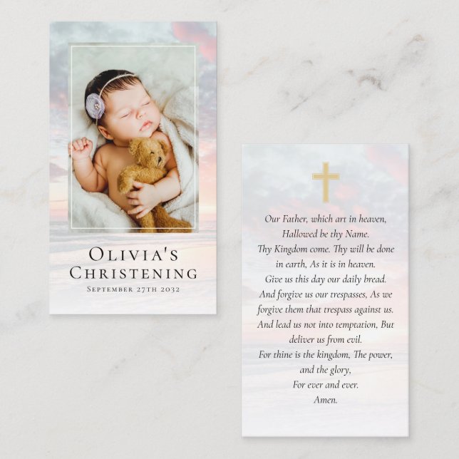 Carte de prière de conservation de photos Christen (Devant / Derrière)