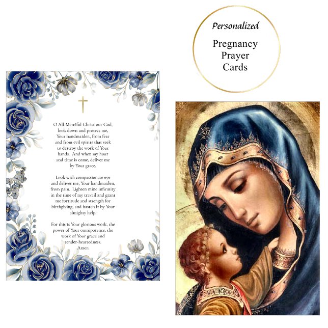 Carte de prière de grossesse catholique Vierge Mar (Créateur téléchargé)