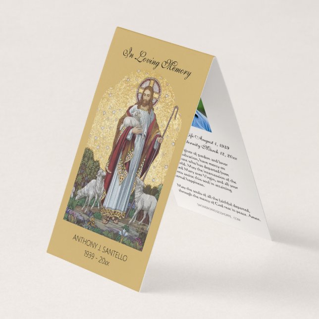 Carte de prière de Jésus aux funérailles catholiqu (Devant)