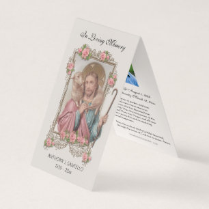 Carte de prière de Jésus aux funérailles catholiqu