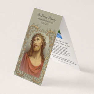 Carte de prière de Jésus aux funérailles catholiqu