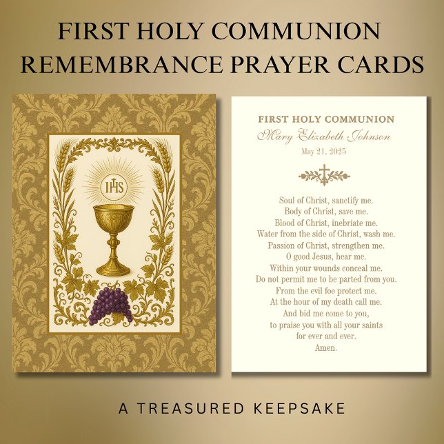 Carte de prière de la première communion Chalice e (Créateur téléchargé)