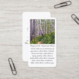 Carte de prière de la Saint François d'Assise