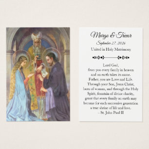 Carte de prière de mariage catholique