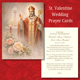 Carte de prière de mariage catholique de St. Valen