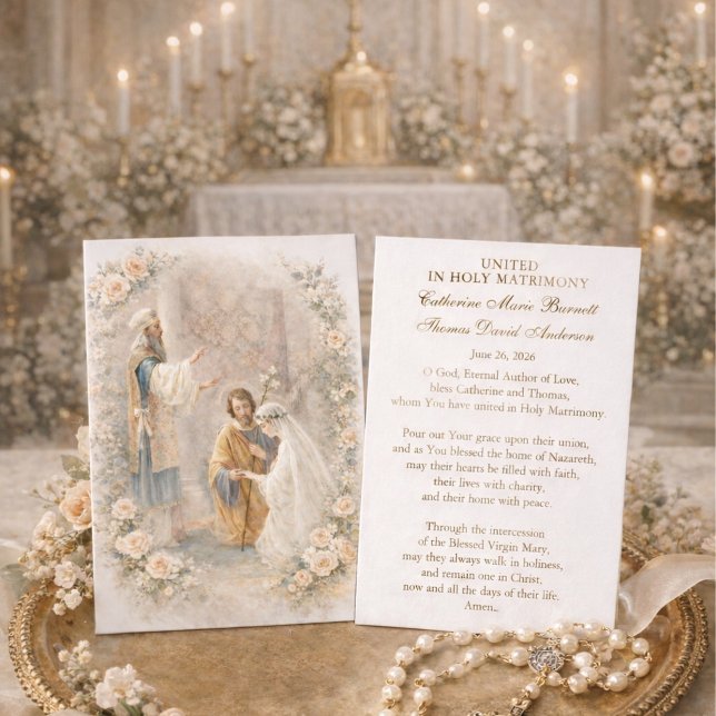 Carte de prière de mariage catholique Fiançailles  (Créateur téléchargé)