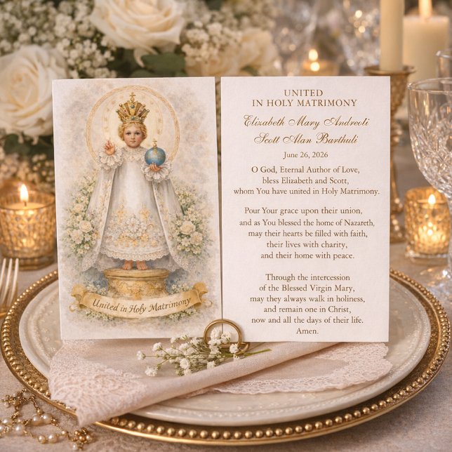 Carte de prière de mariage catholique Fiançailles  (Créateur téléchargé)