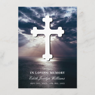 Carte de prière de Sympathy Cross Ocean