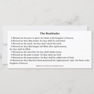 Carte de prière des Béatitudes