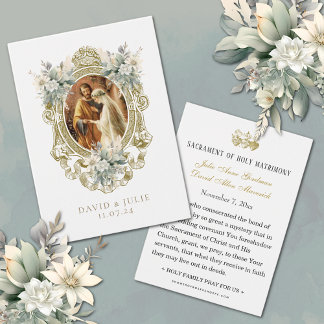 Carte de prière des Mariages floraux catholiques