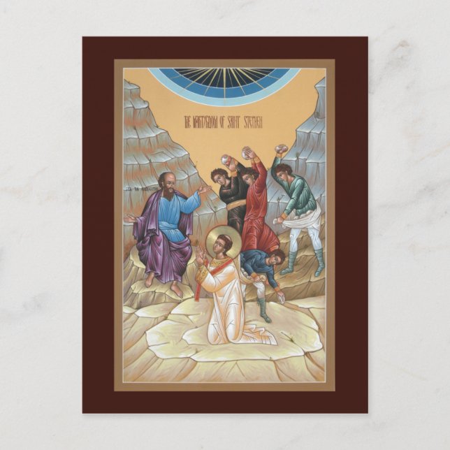 Carte de prière du martyre de Saint Stephen (Devant)