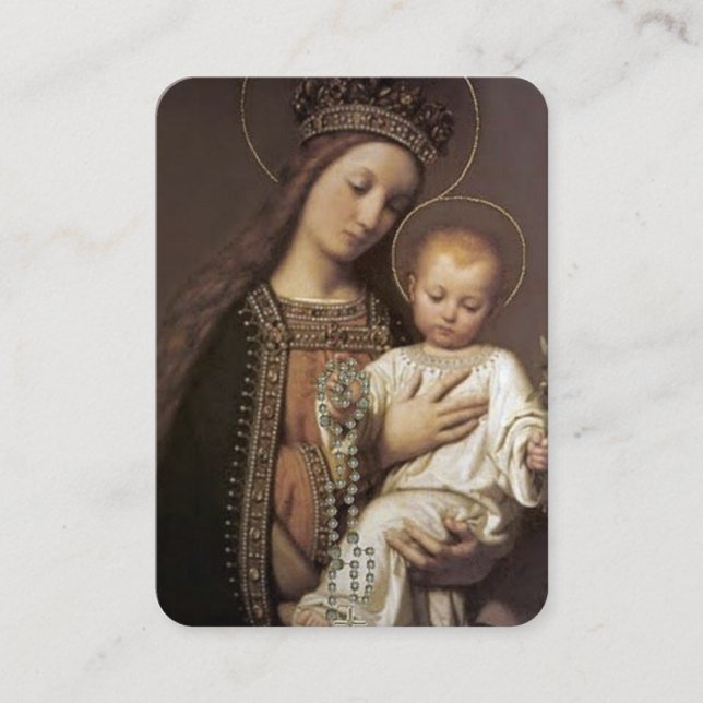 Carte de prière du Rosaire de la Sainte-Reine (Devant)