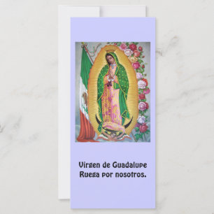 Carte de prière espagnole Virgen de Guadalupe