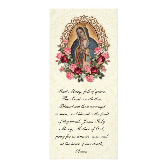 Carte de prière funéraire catholique Sainte Vierge (Devant)