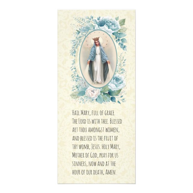 Carte de prière funéraire catholique Sainte Vierge (Devant)