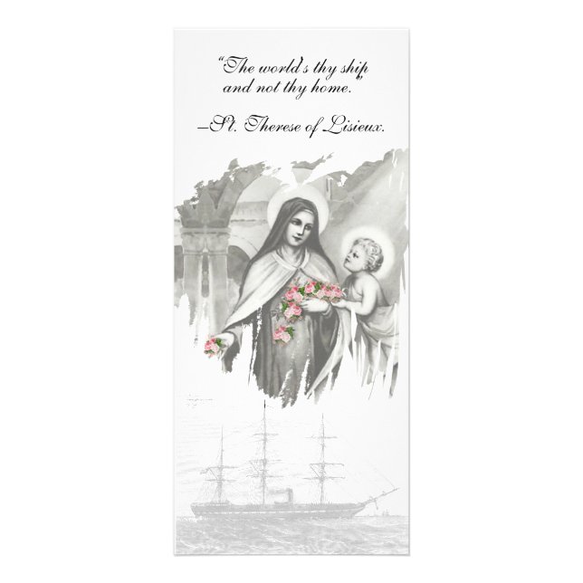Carte de prière funéraire catholique St. Therese L (Devant)