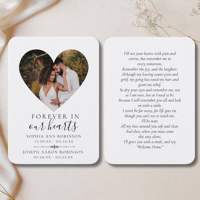 Carte de prière funéraire commémorative avec doubl (Créateur téléchargé)