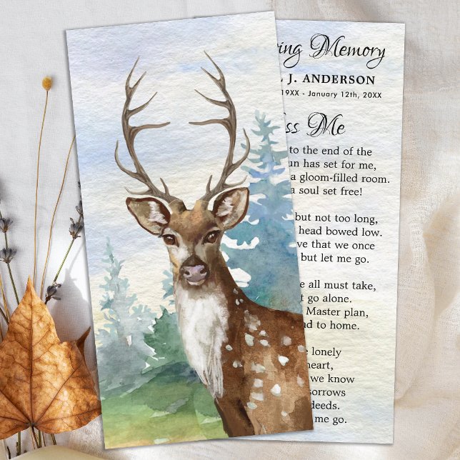 Carte de prière funéraire commémorative Deer Hunte (Créateur téléchargé)