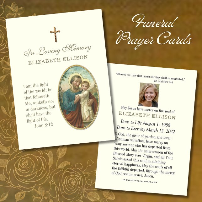 Carte de prière funéraire de l'Écriture Jésus Sain (Créateur téléchargé)
