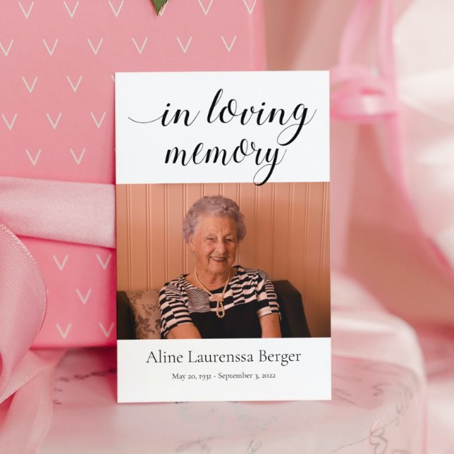 Carte de prière funéraire en mémoire d'amour avec  (Créateur téléchargé)