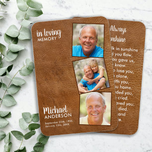 Carte de prière funéraire Memorial 3 Photo Sympath