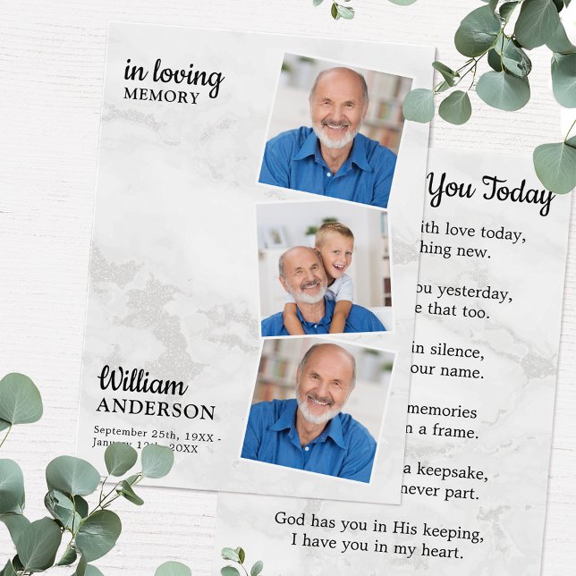 Carte de prière funéraire Modern Memorial 3 (Créateur téléchargé)