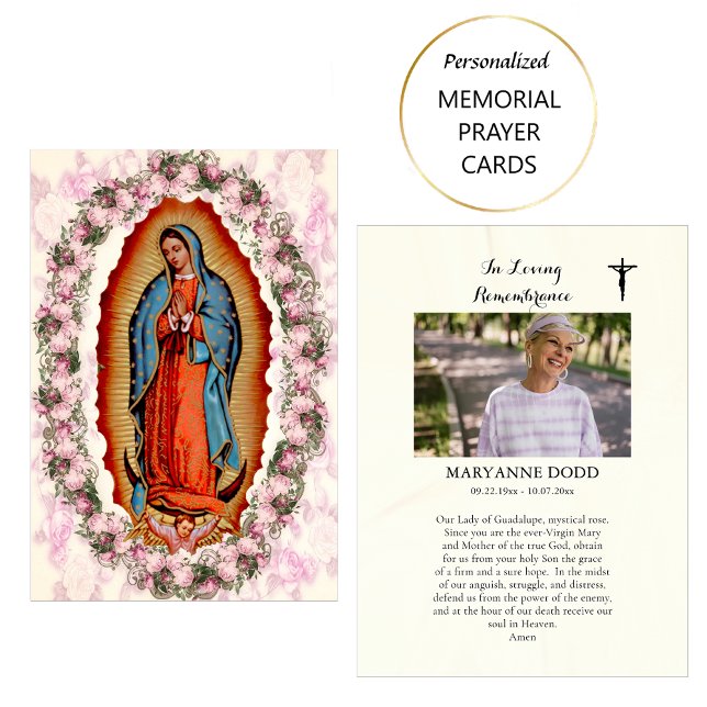 Carte de prière funéraire Notre-Dame de Guadalupe (Créateur téléchargé)
