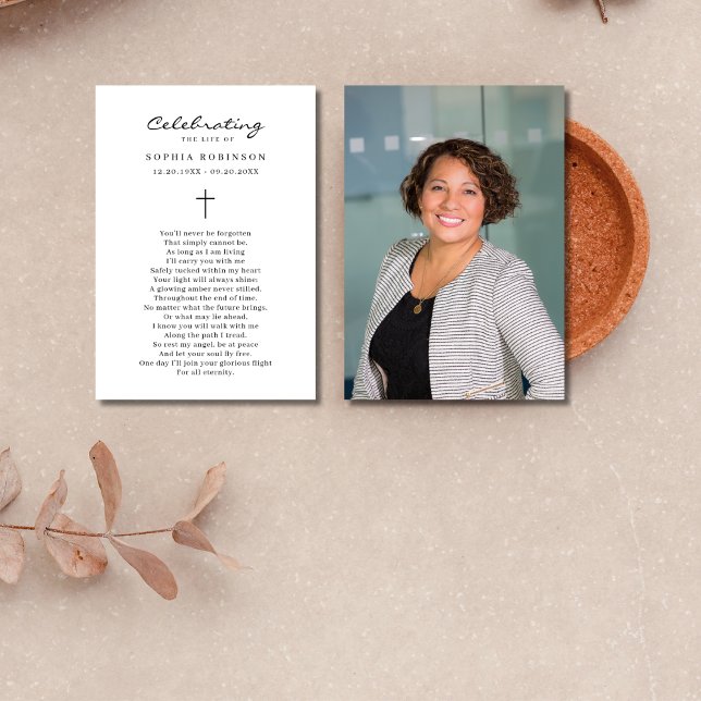 Carte de prière funéraire pour célébration de vie  (Créateur téléchargé)