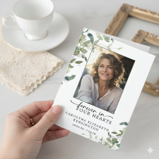 Carte de prière funéraire pour toujours dans nos c