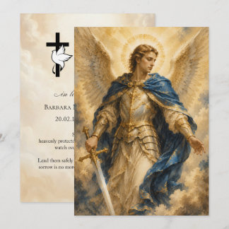 Carte de prière funéraire Saint Michel 5x7 pouces