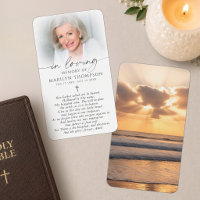 Carte de prière funéraire Sunset In Memoriam
