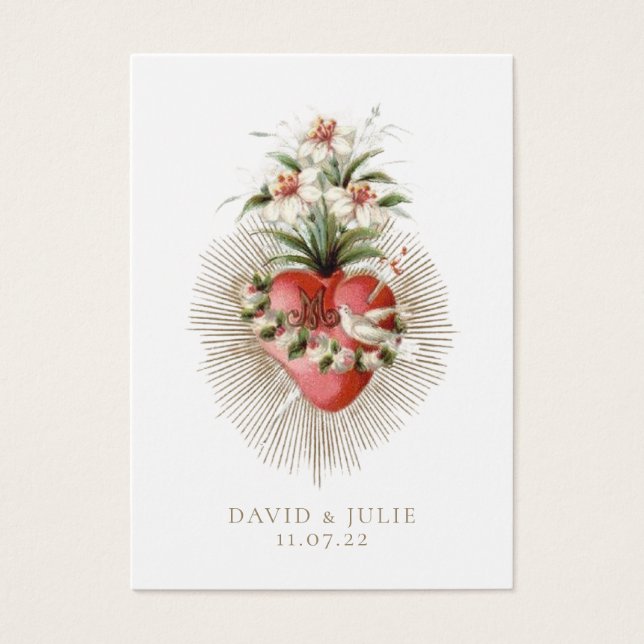 Carte de prière Mariage du Coeur de Marie (Devant)