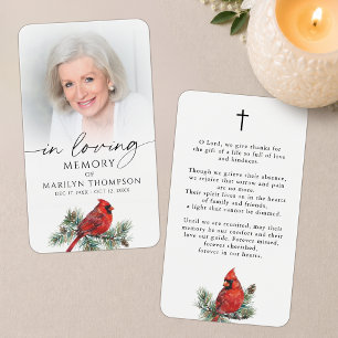 Carte de prière mémorielle du cardinal en souvenir