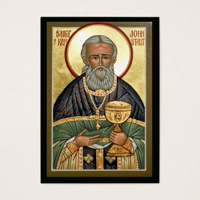 Carte de prière mini St. John de Kronstadt (Devant)