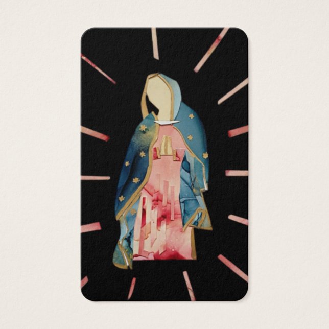 Carte de prière moderne bienheureuse Mère en mémoi (Devant)