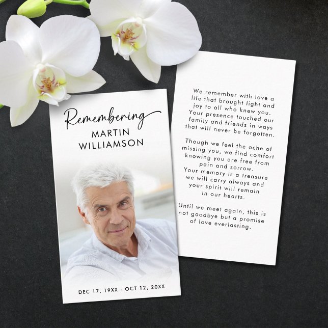Carte de prière moderne en souvenir de Nom Photo d (Créateur téléchargé)