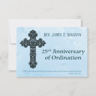 Carte de prière Nom 25e Croix anniversaire de l'or