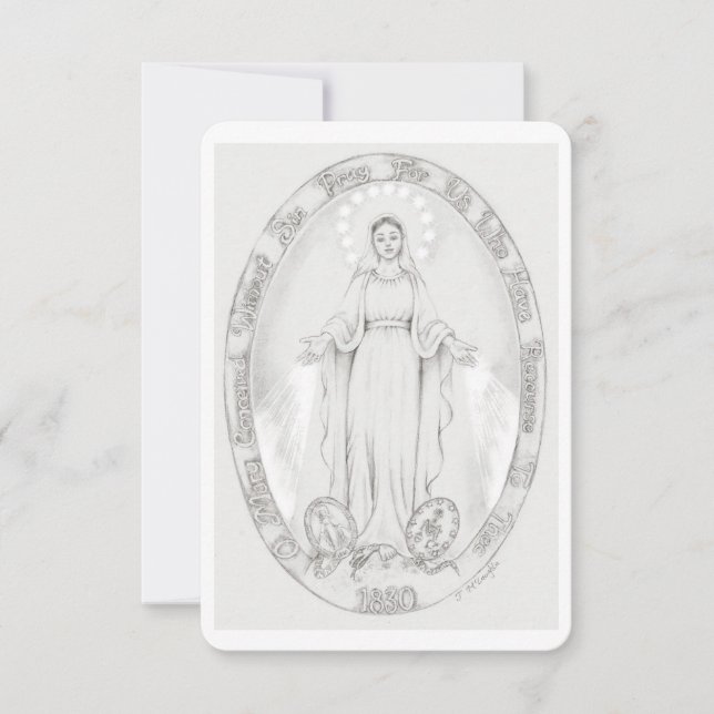 Carte de prière Notre-Dame de la Médaille Miracule (Devant)