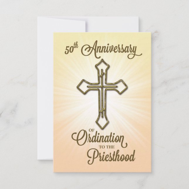 Carte de prière Ordination du 50e anniversaire (Devant)