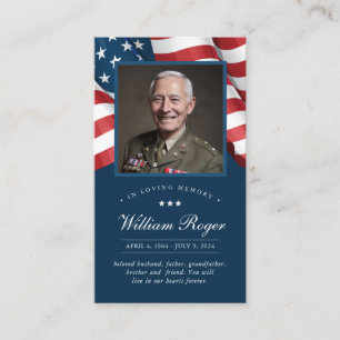 Carte de prière Patriotic Memorial Card