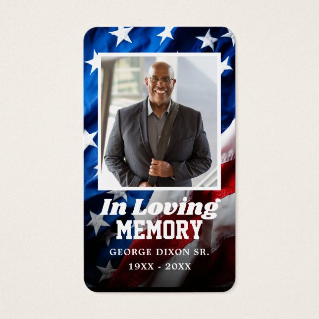 Carte de prière Patriotique Pleine Photo (Devant)
