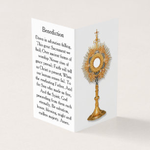 Carte de prière pendant l'adoration eucharistique
