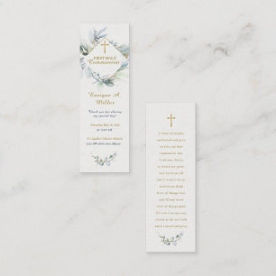 Carte de prière personnalisée pour la première com