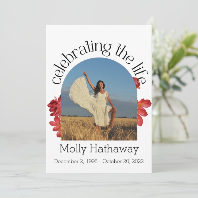 Carte de prière photo de begonia commémoratif pour (Debout devant)