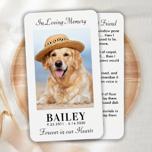 Carte de prière photo pour chien meilleur ami Memo