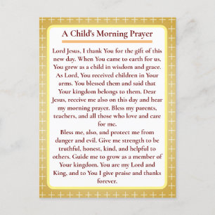 Carte de prière pour enfants orthodoxes