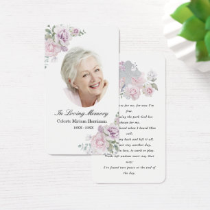 Carte de prière pour la photo florale rose vif